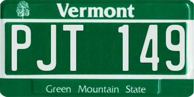 VT license plate PJT149