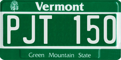 VT license plate PJT150