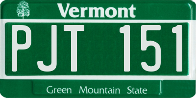 VT license plate PJT151