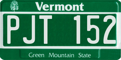 VT license plate PJT152
