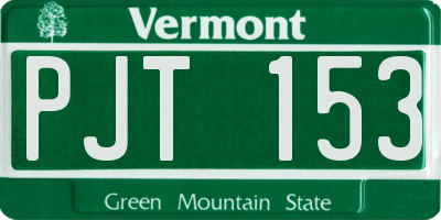 VT license plate PJT153