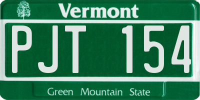 VT license plate PJT154