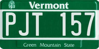 VT license plate PJT157