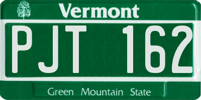 VT license plate PJT162
