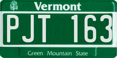 VT license plate PJT163