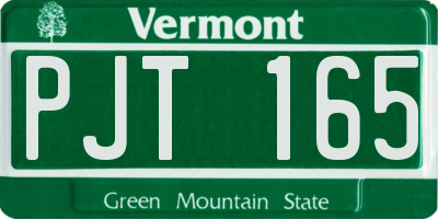 VT license plate PJT165