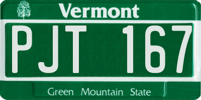 VT license plate PJT167