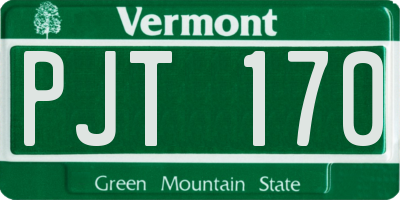 VT license plate PJT170