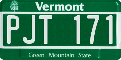 VT license plate PJT171