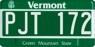 VT license plate PJT172