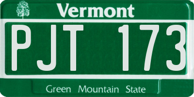VT license plate PJT173