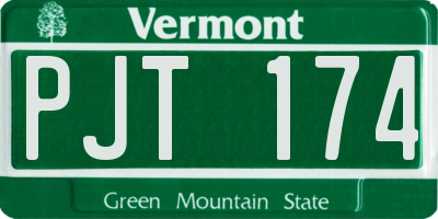 VT license plate PJT174