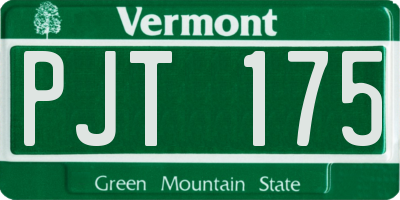 VT license plate PJT175