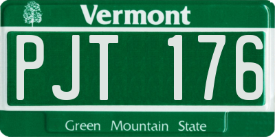 VT license plate PJT176