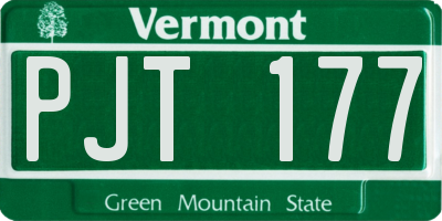 VT license plate PJT177