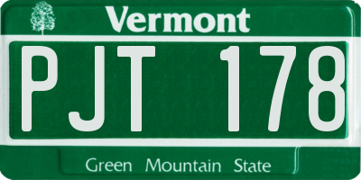 VT license plate PJT178