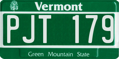 VT license plate PJT179
