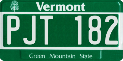 VT license plate PJT182