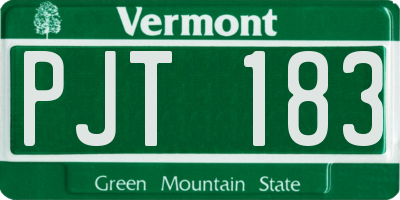 VT license plate PJT183