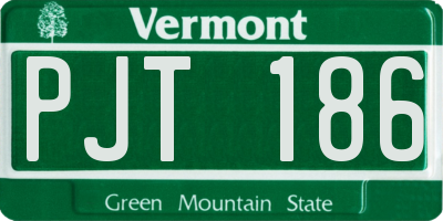 VT license plate PJT186