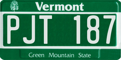VT license plate PJT187