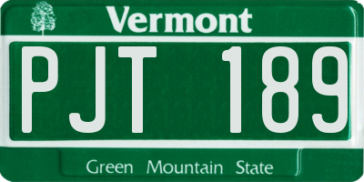 VT license plate PJT189