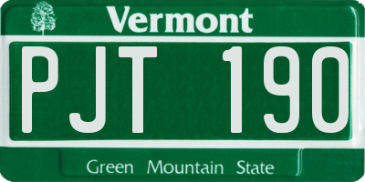 VT license plate PJT190