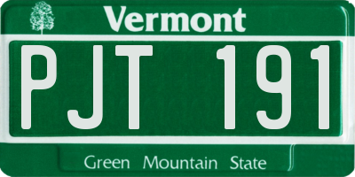 VT license plate PJT191