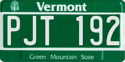 VT license plate PJT192
