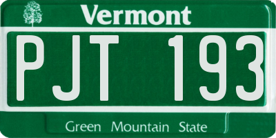 VT license plate PJT193