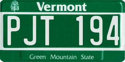 VT license plate PJT194