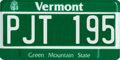 VT license plate PJT195