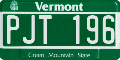 VT license plate PJT196
