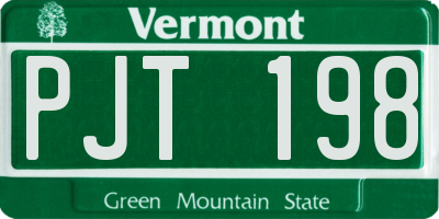 VT license plate PJT198