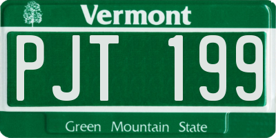 VT license plate PJT199