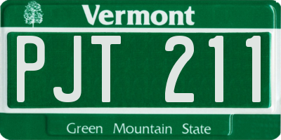 VT license plate PJT211