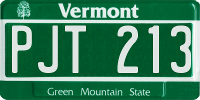 VT license plate PJT213
