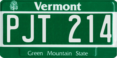 VT license plate PJT214