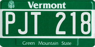 VT license plate PJT218