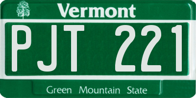 VT license plate PJT221