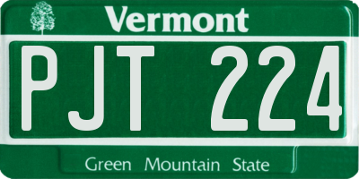 VT license plate PJT224