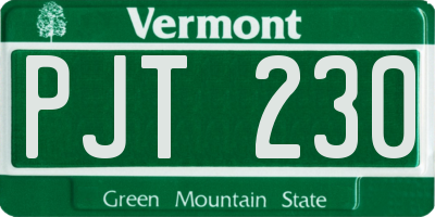 VT license plate PJT230