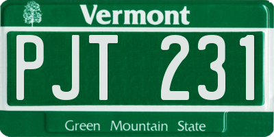 VT license plate PJT231