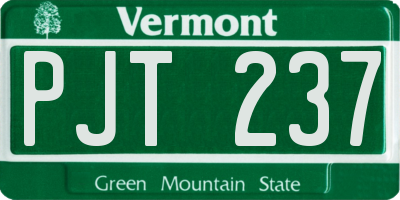 VT license plate PJT237