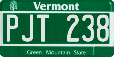 VT license plate PJT238