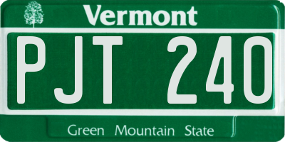 VT license plate PJT240