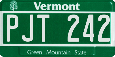 VT license plate PJT242