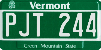 VT license plate PJT244
