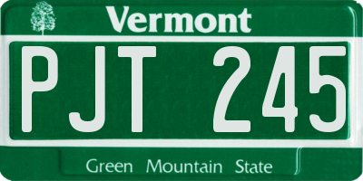 VT license plate PJT245