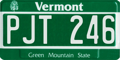 VT license plate PJT246